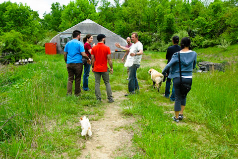 The foragers, the farmer and the farm dogs.