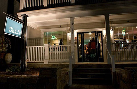 GL_Shift_storeexterior Night-time event at Shift boutique in Hyannis, MA.