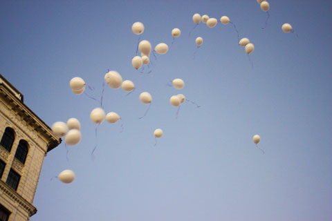 At the end of the day, white balloons where released into the sky to represent freedom and peace.