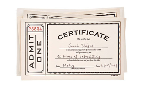 Last Minute Gift Guide: Homemade Gift Certificate
